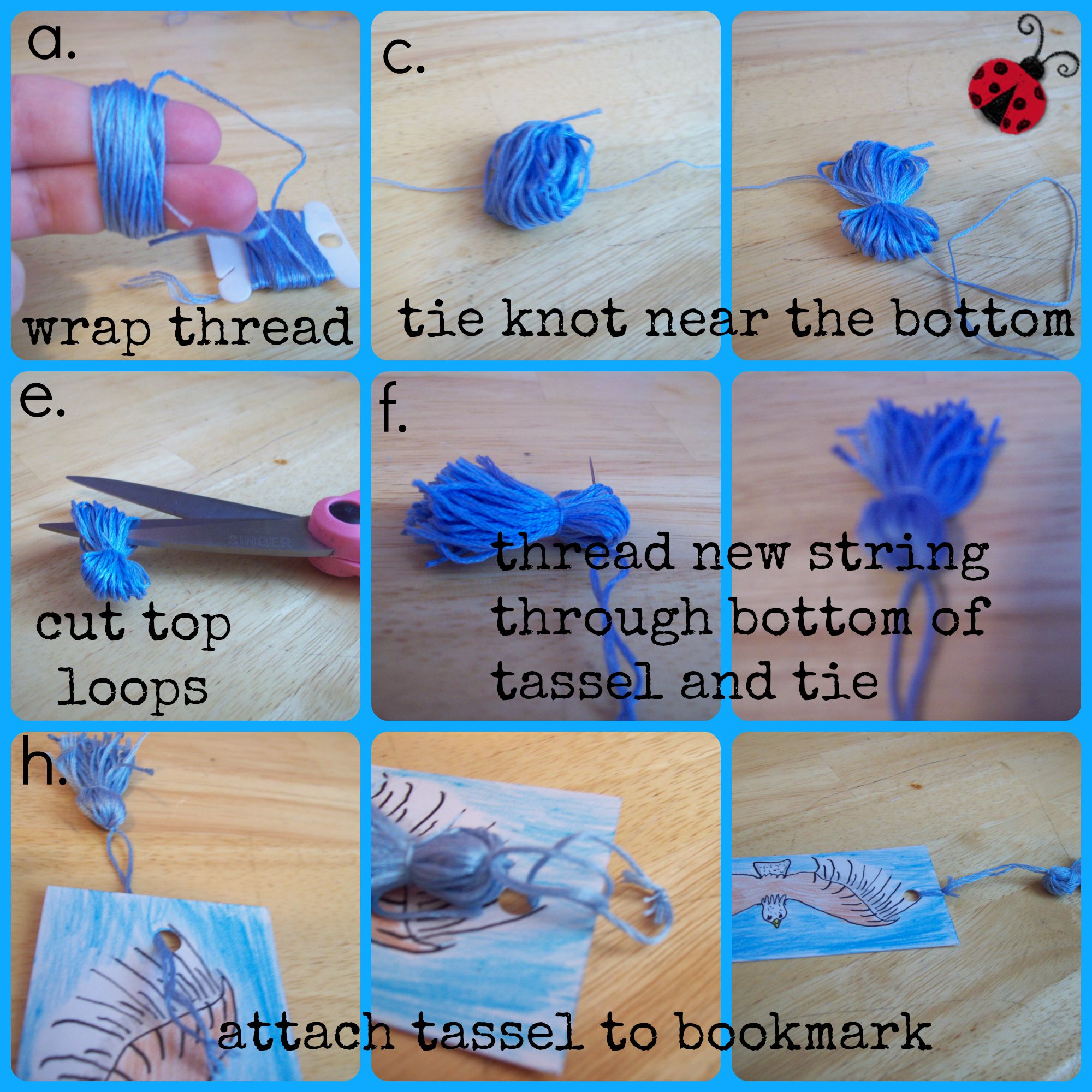 DIY Bookmarks (with photo tutorial for the tassel)